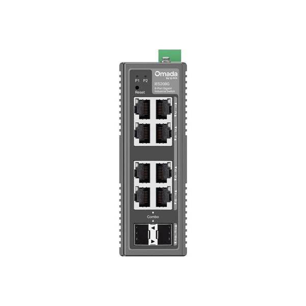 Omada 8-Port Gigabit Industrial Easy Managed Switch 8× Gigabit Ports (6× RJ45, 2× RJ45/SFP Combo) Professional Industria 