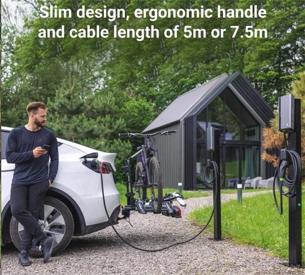 Green Cell GC HabuDen Wallbox 22kW prémiová nabíjacia stanica pre elektrické vozidlá s aplikáciou a RFID, 5m kábel 