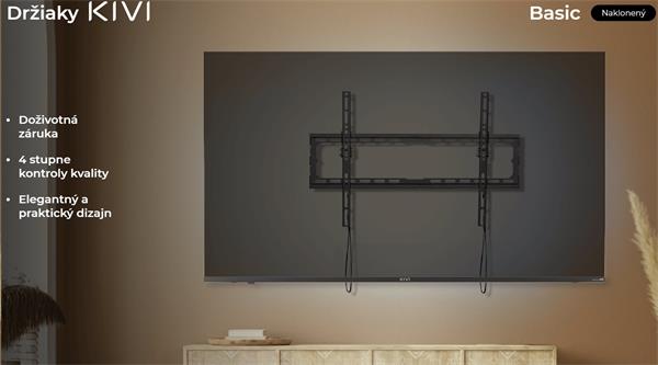 KIVI TV náklopný nástenný držiak, VESA max 200x200 , 23 - 43", max 45 kg, čierny 