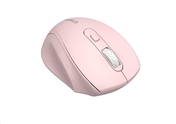 Canyon OnClick 20, Wireless 2.4GHz optická myš, tichá, 6 tlačidiel, 1.600 dpi,  akcelerácia 8G, ružová 