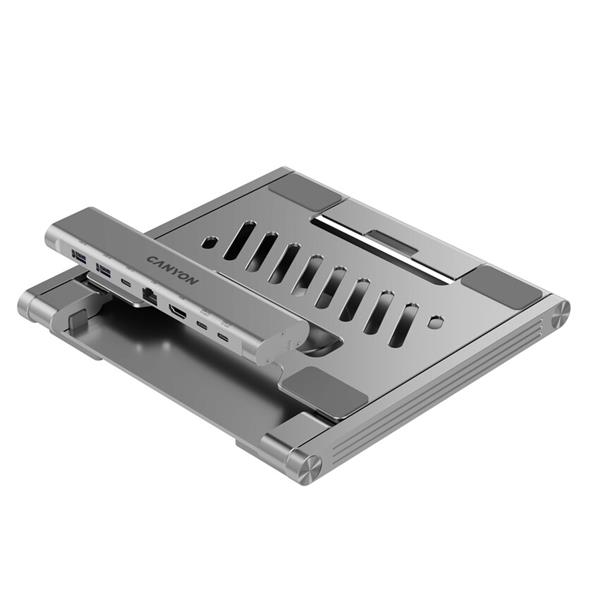 Canyon OnStand 2, Stojan na notebook s odnímateľným magnetickým hubom 6v1 