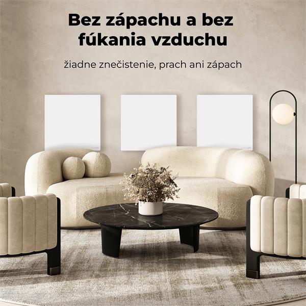 AENO AGH11S Premium QUADRO Smart Ohrievač, Biely, LED, WI-FI, max 500W, 50x50cm,  Infra 