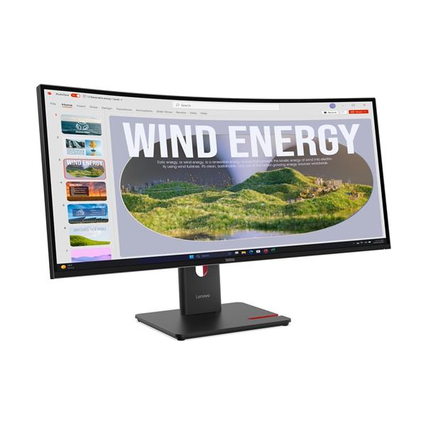Lenovo T34WD-40 34" 3440x1440 3000:1 300cd 4ms HDMI+DP+USB+USB-C+RJ45 dock PD100W 3y 