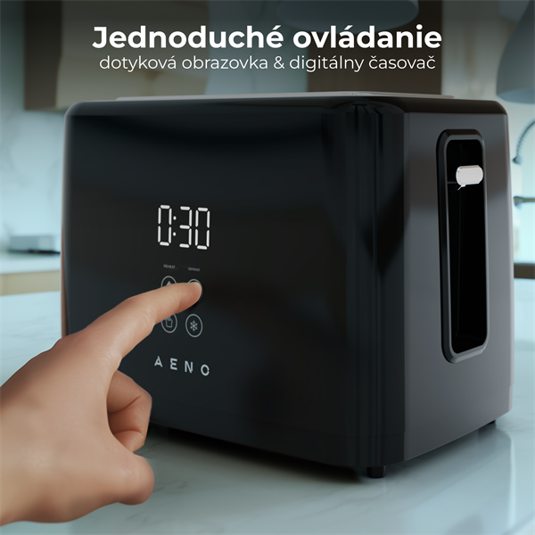AENO 2-plátkový hriankovač TS2 , 930W,  automatický,  čierna farba, EU 