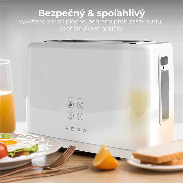 AENO 2-plátkový hriankovač TS2 , 930W,  automatický,  biela farba, EU 