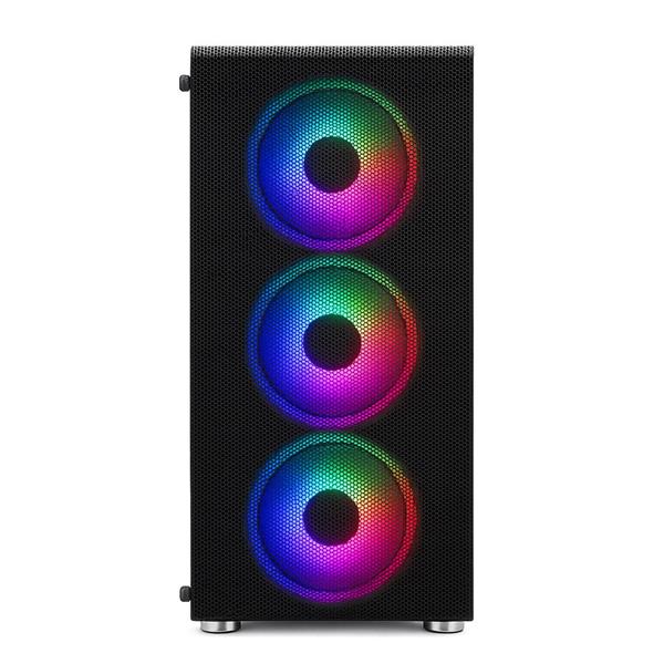 1stCOOL RAINBOW 4, skrinka ATX, zdroj 650W 88+, 4x RGB ventilátor, USB3, čierna 