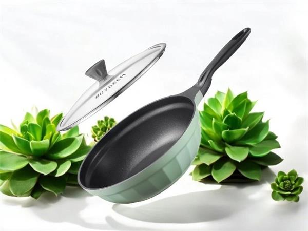 BUYDEEM Hliníková nepriľnavá panvica 25 cm, model CP151, farba útulná zelená 