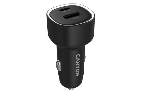 Canyon OnDrive 85, univerzálna autonabíjačka, 1x USB-C, 1x USB-A, rýchle nabíjanie, výkon 85 W 