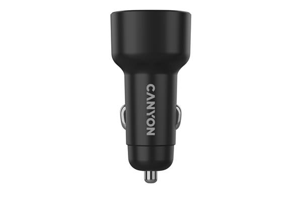 Canyon OnDrive 85, univerzálna autonabíjačka, 1x USB-C, 1x USB-A, rýchle nabíjanie, výkon 85 W 