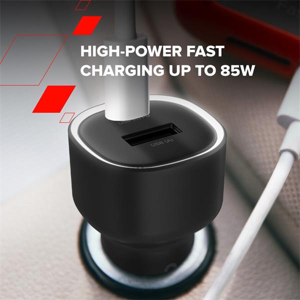 Canyon OnDrive 85, univerzálna autonabíjačka, 1x USB-C, 1x USB-A, rýchle nabíjanie, výkon 85 W 