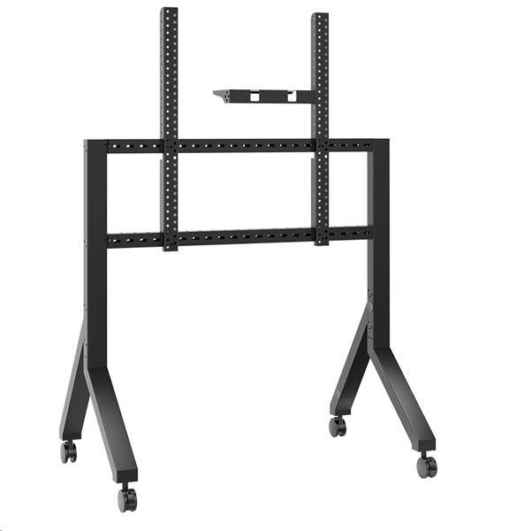 ONKRON mobilný TV stojan pre 70" - 110" do 125 kg, s držiakom, čierny VESA: 200x200 - 1000x800 
