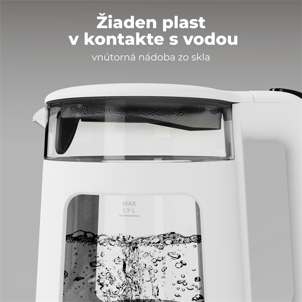 AENO Rychlovarná kanvica EK6 - 1,7l, Strix,dvojité steny, funkcia udržiavania tepla, LEDdisplej,auto vyp 
