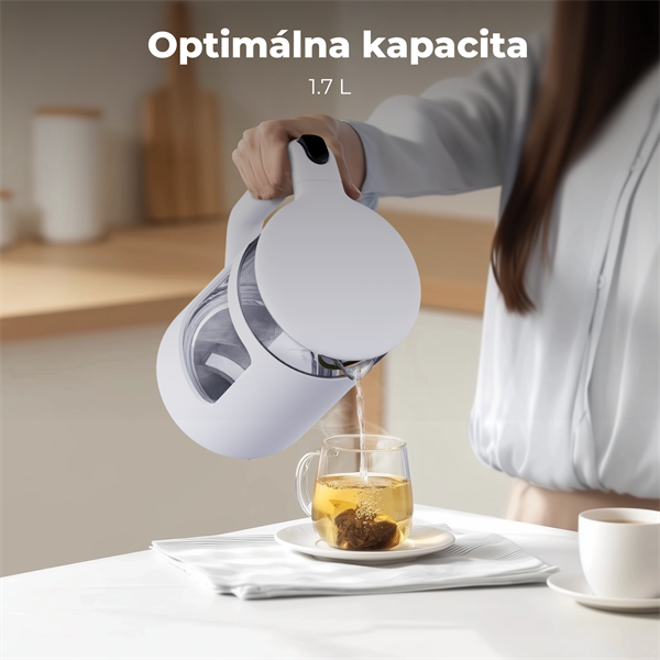AENO Rychlovarná kanvica EK6 - 1,7l, Strix,dvojité steny, funkcia udržiavania tepla, LEDdisplej,auto vyp 
