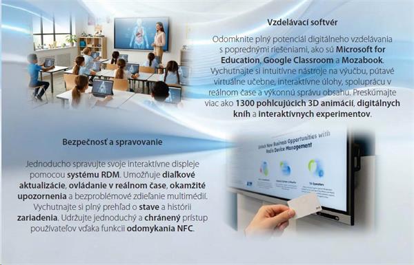 75" Light PLUS GEN 2, INTERAKTIVNY PANEL, 4K, Android 13 GOOGLE EDLA,50 dot.,AI Kamera, 16/128GB 