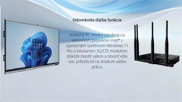 75" Light PLUS GEN 2, INTERAKTIVNY PANEL, 4K, Android 13 GOOGLE EDLA,50 dot.,AI Kamera, 16/128GB 