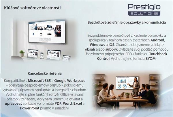 86" Light PLUS GEN 2, INTERAKTIVNY PANEL, 4K, Android 13 GOOGLE EDLA,50 dot.,AI Kamera, 16/128GB 