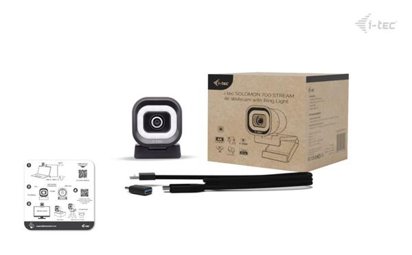 i-tec SOLOMON 700 STREAM 4K Webcam with Ring Light 