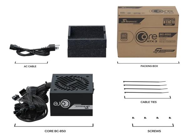 Zdroj 850W, Seasonic Core BC-850 ATX 3.1 Bronze 