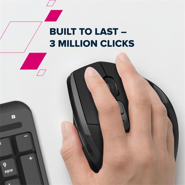 Canyon OnClick 17, ergonomická bezdrôtová optická myš pre pravákov, USB prijímač, 6 tlačidiel, 800/1200/1600 DPI, čierna 