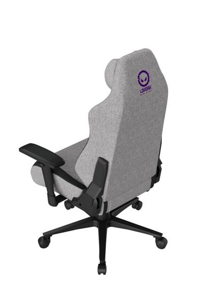LORGAR PRO CHA41 herná stolička, látková, plne kovový rám, pamäťová pena, 3D opierky rúk, nosnosť 150 kg, sivo fialová 