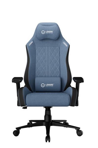 LORGAR PRO CHA41 herná stolička, látková, plne kovový rám, pamäťová pena, 3D opierky rúk, nosnosť 150 kg, modro biela 