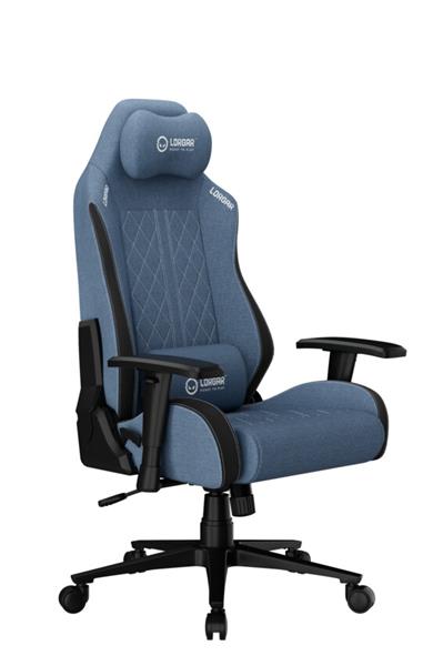 LORGAR PRO CHA41 herná stolička, látková, plne kovový rám, pamäťová pena, 3D opierky rúk, nosnosť 150 kg, modro biela 