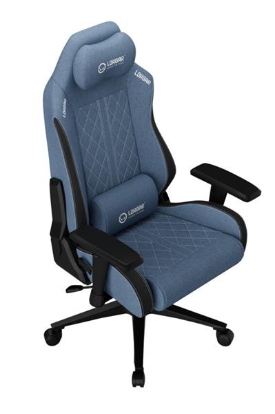 LORGAR PRO CHA41 herná stolička, látková, plne kovový rám, pamäťová pena, 3D opierky rúk, nosnosť 150 kg, modro biela 