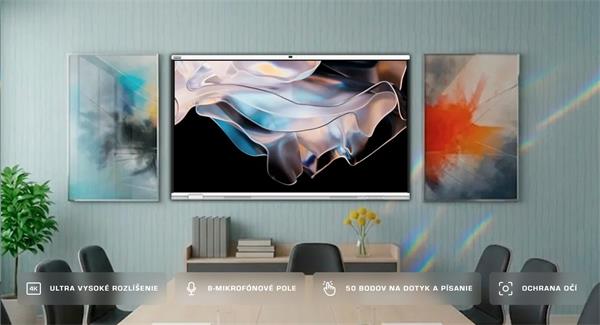 75" PRESTIGIO SOLUTIONS  PRISM Séria, Android 14 EDLA + upgr 16, 50 dotyk, 9H, 3x20W, AI Kamera, 100 000:1, 
