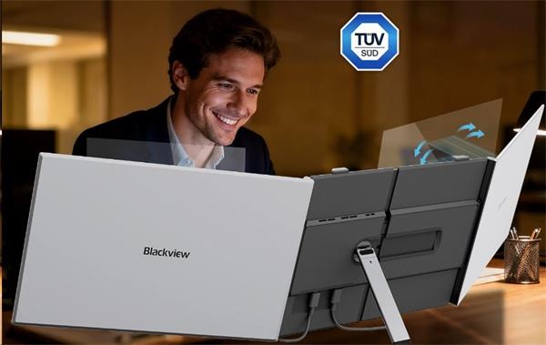 Portable monitor Blackview DCM8 Dual Screen 15.3inch 1920x1200 16:9 LCD 60Hz IPS 178 USB-C 3.1x3, sivo čierny 