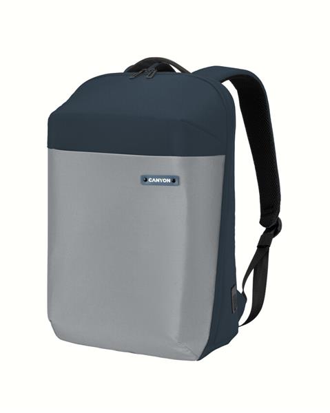 Canyon OnPack UR01, batoh na notebook do 15,6", vodeodolný, USB-A nabíjací port, z recyklovaných materiálov, modrý 