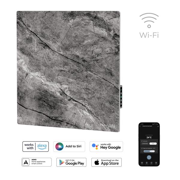 AENO AGH13S Premium QUADRO Smart Ohrievač, LIMITOVANÁ EDÍCIA, farba antický mramor, LED, WI-FI, max 500W, 50x50cm, Infra 