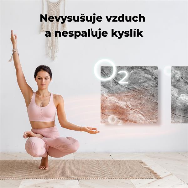 AENO AGH13S Premium QUADRO Smart Ohrievač, LIMITOVANÁ EDÍCIA, farba antický mramor, LED, WI-FI, max 500W, 50x50cm, Infra 