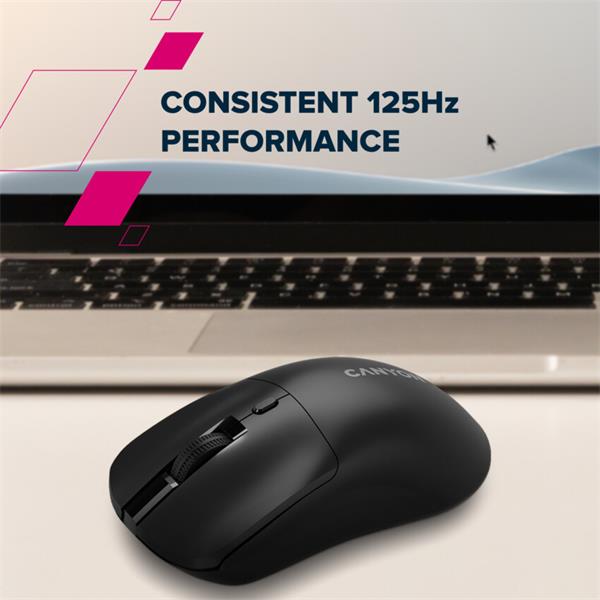 Canyon OnClick W06, bezdrôtová optická myš, 2.4 GHz USB, 800/1200/1600 DPI, 4 tlačidlá, čierna 