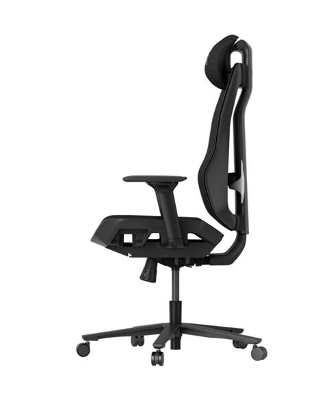 Lorgar PRO CHA51 ergonomická herná stolička, 4D podrúčky, bedrová opora, nastaviteľná opierka hlavy, čierno biela 