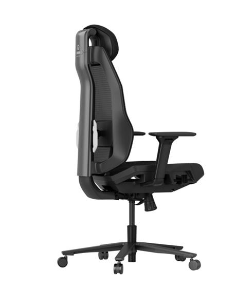 Lorgar PRO CHA51 ergonomická herná stolička, 4D podrúčky, bedrová opora, nastaviteľná opierka hlavy, čierno biela 