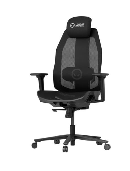 Lorgar PRO CHA51 ergonomická herná stolička, 4D podrúčky, bedrová opora, nastaviteľná opierka hlavy, čierno biela 