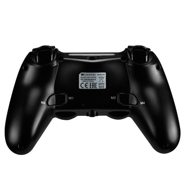 Canyon GP-W5, Gamepad pre PS4, bezdrôtový, touchpad, vibrácie, gumový poťah, 