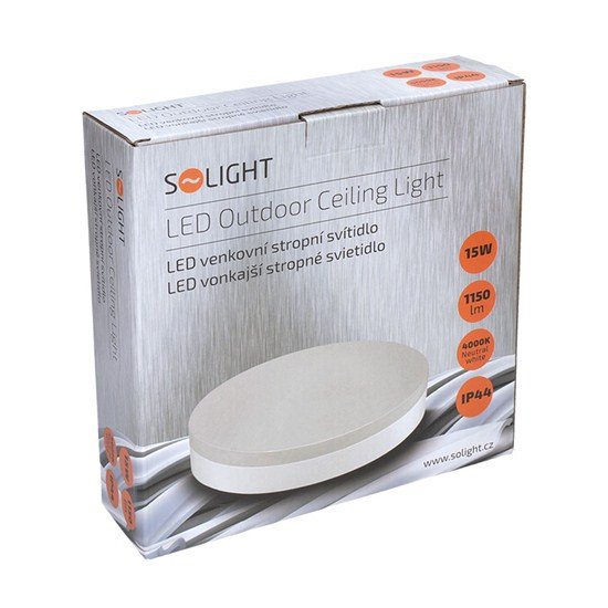 Solight LED vonkajšie osvetlenie, prisadené, guľaté, IP44, 15W, 1150lm, 4000K, 22cm 