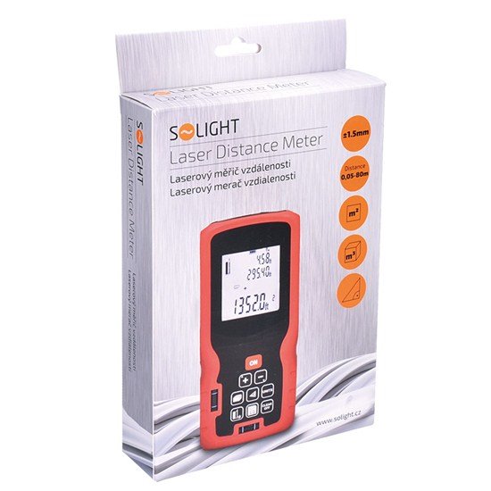 Solight profesionálný laserový merač vzdálenosti, 0,05 - 80m 