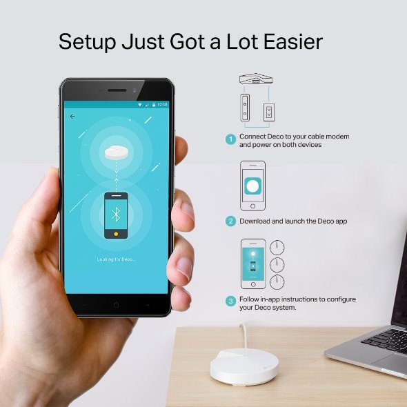 AC1300 Whole Home Mesh Wi-Fi System SPEED: 400 Mbps at 2.4 GHz + 867 Mbps at 5 GHz SEPC: 4× Internal Antennas, 2× Gigabi 