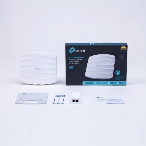 TP-LINK EAP225 AC1350 Dual Band Ceiling Mount Access Point, Qualcomm, 867Mbps at 5GHz + 450Mbps at 2.4GHz 