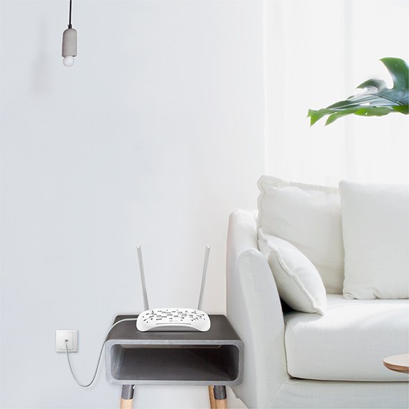 300Mbps Wi-Fi VDSL/ADSL Modem Router SPEED: 300 Mbps at 2.4 GHz, VDSL Profile 30a 100/100 Mbps SPEC: 2× Antennas, 3× Fas 