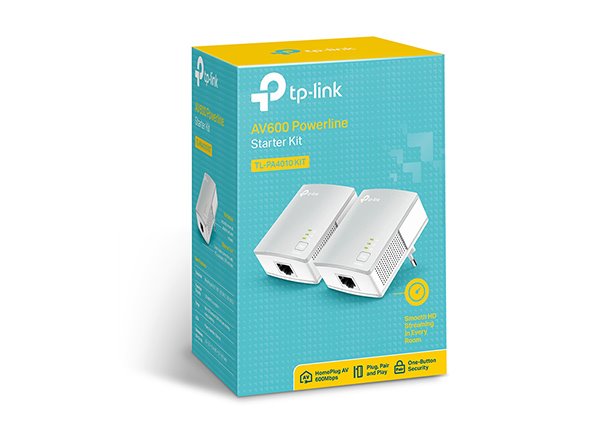 TP-LINK TL-PA4010KIT AV600 Powerline Starter Kit, Qualcomm, 1 Fast Port,600Mbps Powerline 