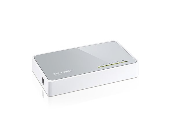 TP-LINK TL-SF1008D 8-Port 10/100M mini Desktop Switch, 8 10/100M RJ45 Ports, Desktop Plastic Case 