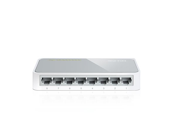 TP-LINK TL-SF1008D 8-Port 10/100M mini Desktop Switch, 8 10/100M RJ45 Ports, Desktop Plastic Case 