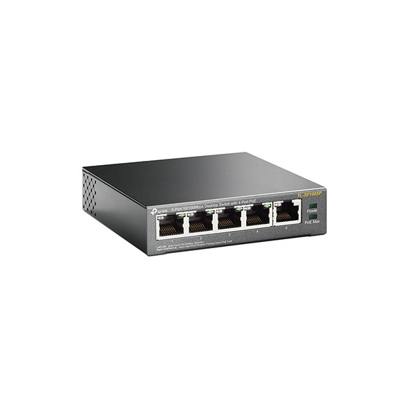 TP-LINK TL-SF1005P 5-Port 10/100M Desktop PoE Switch, 5 10/100M RJ45 Ports including 4 PoE Ports 