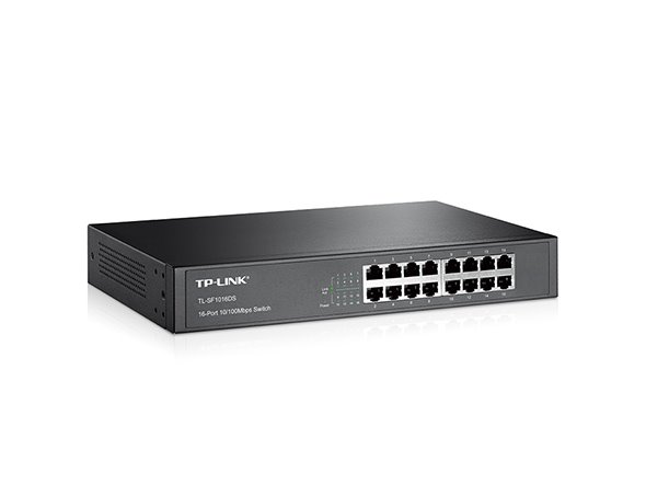 16-Port 10/100 Mbps Switch PORT: 16× 10/100 Mbps RJ45 Ports SPEC: 1U 13-inch Rack-mountable Steel Case FEATURE: Plug and 