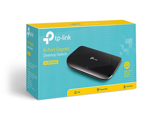 8-Port Gigabit Desktop Switch PORT: 8× Gigabit RJ45 Ports SPEC: Desktop Plastic Case FEATURE: Plug and Play 