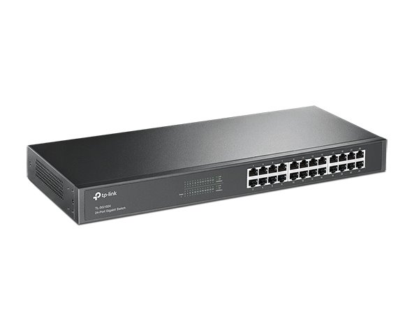 TP-LINK TL-SG1024 24-Port Gigabit Switch, 24 Gigabit RJ45 Ports, 1U 19-inch Rack-mountable Steel Case 