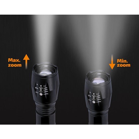 Solight nabíjacie LED svietidlo, 300lm, Cree, fokus, Li-Ion, USB nabíjanie, power banka 